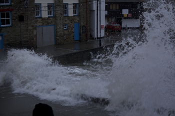 Photo Gallery Image - Polruan Quay awash 14/02/2014